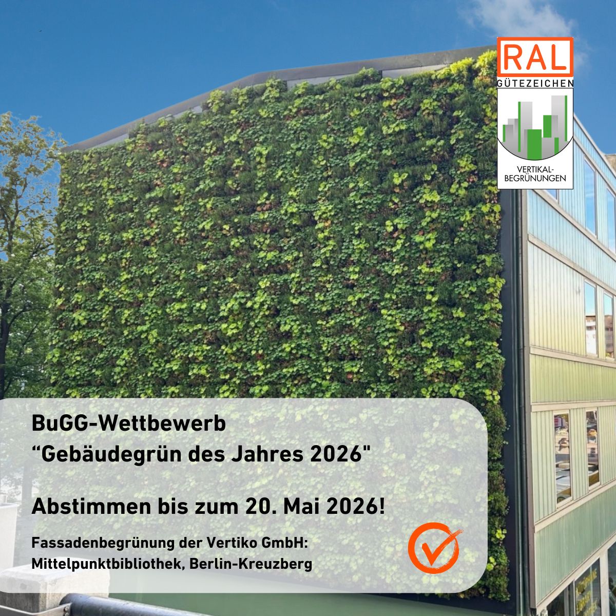 Gebäudegrün des Jahres 2026 Jetzt abstimmen